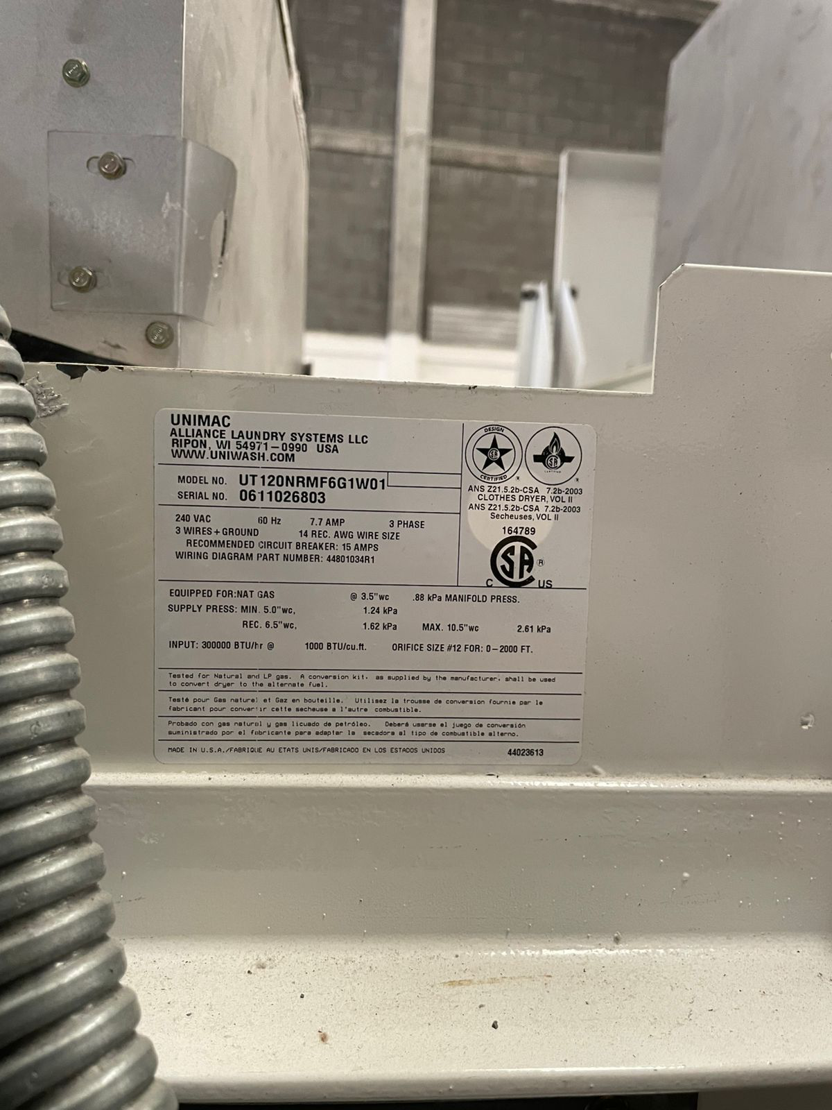 Secadora UniMac imagen 5